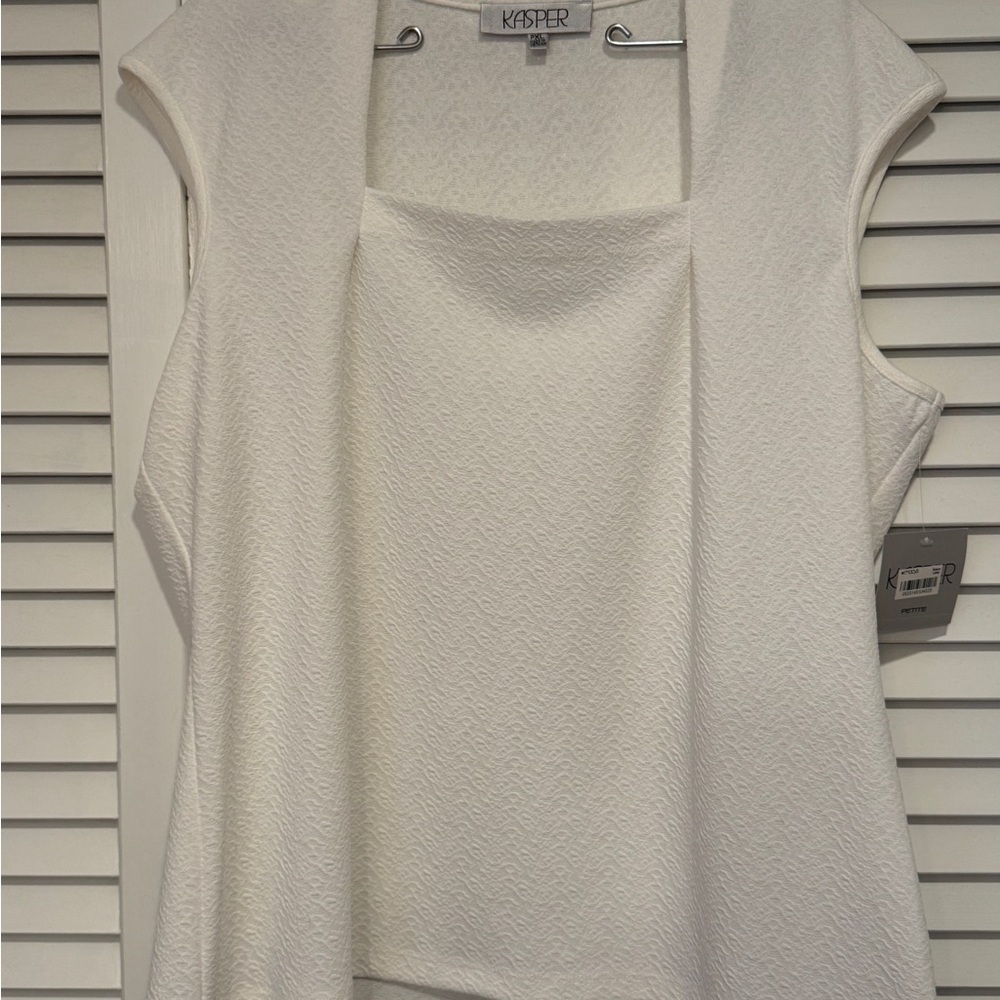 Kasper Women's Cream Square Neck Blouse